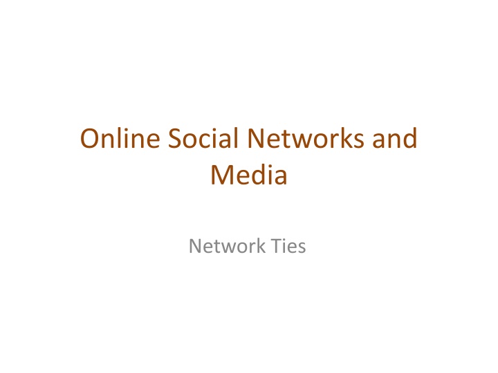 online social networks and media