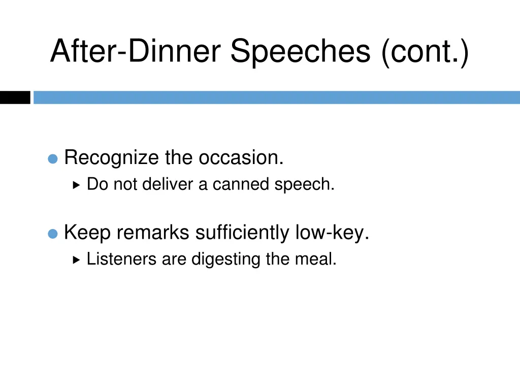 after dinner speeches cont