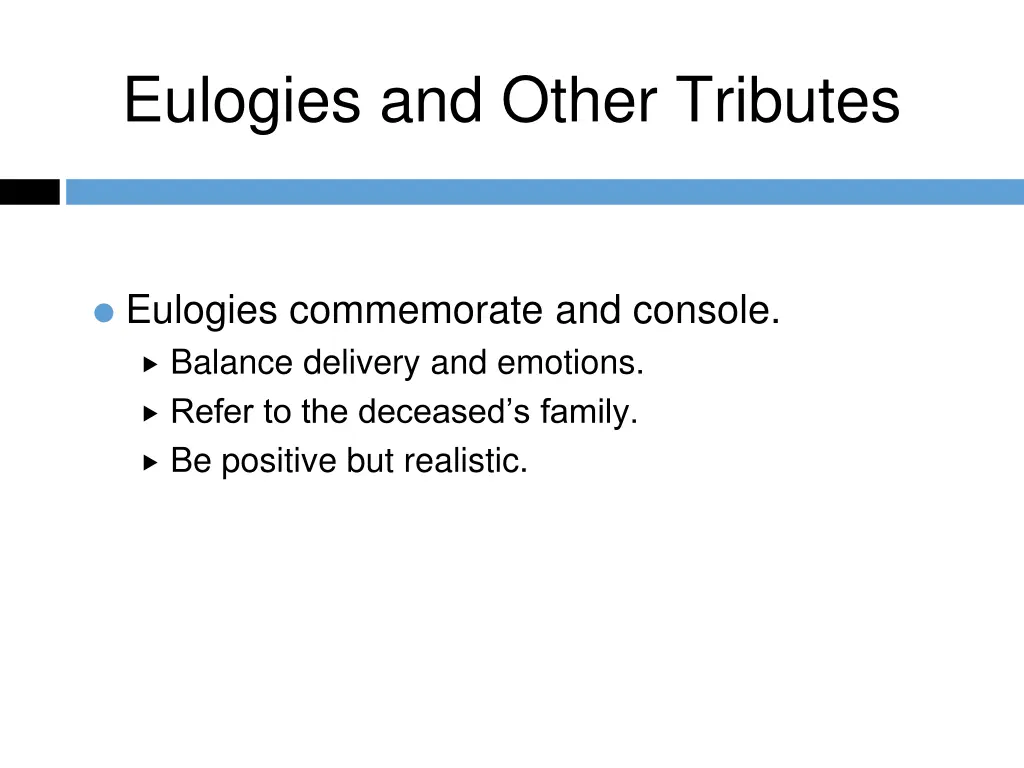 eulogies and other tributes