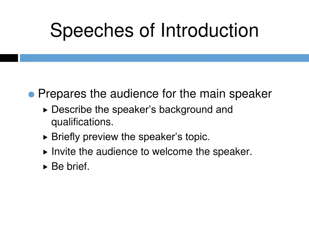 speeches of introduction