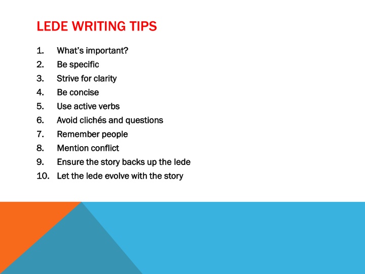 lede writing tips
