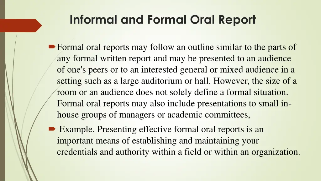informal and formal oral report 1