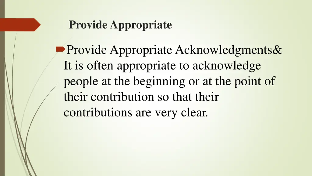 provide appropriate