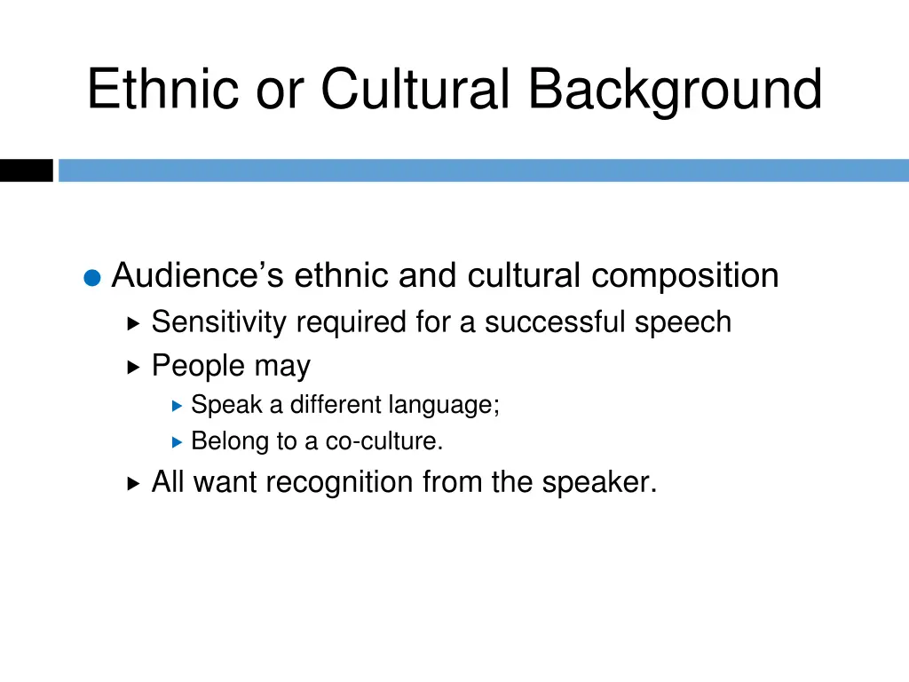 ethnic or cultural background
