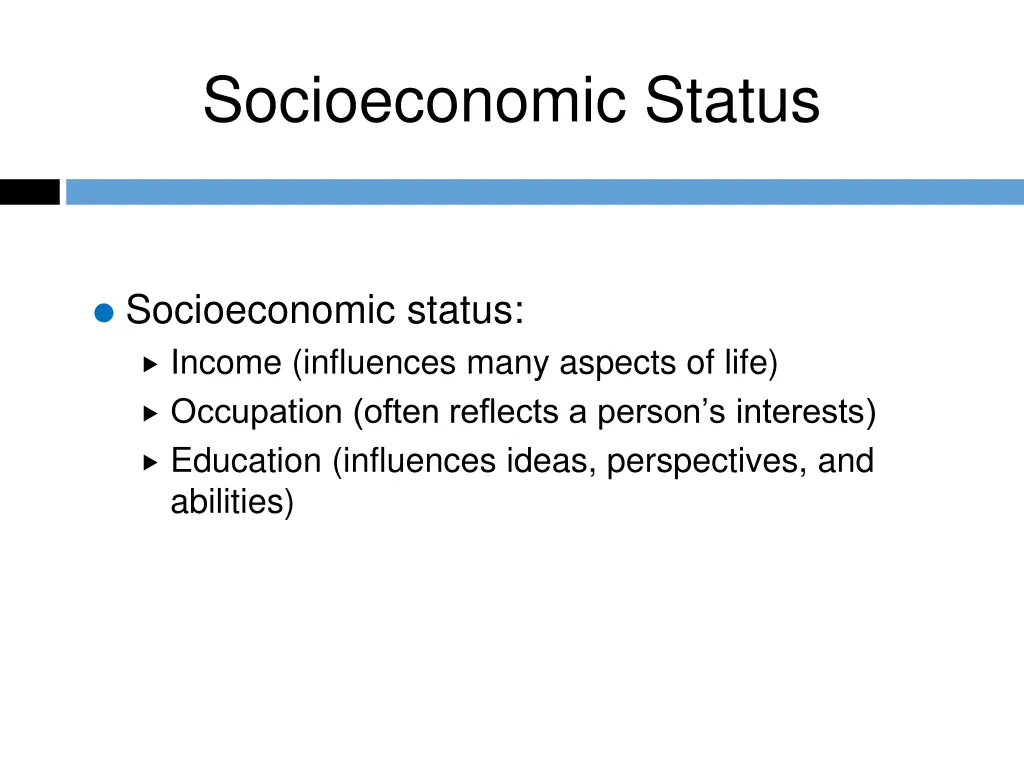 socioeconomic status