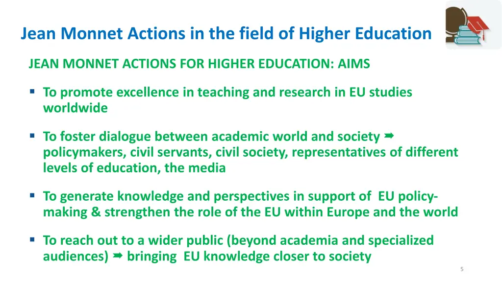 jean monnet actions in the field of higher
