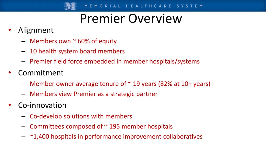 premier overview