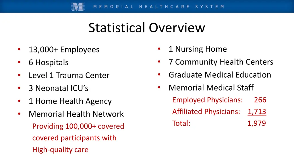 statistical overview