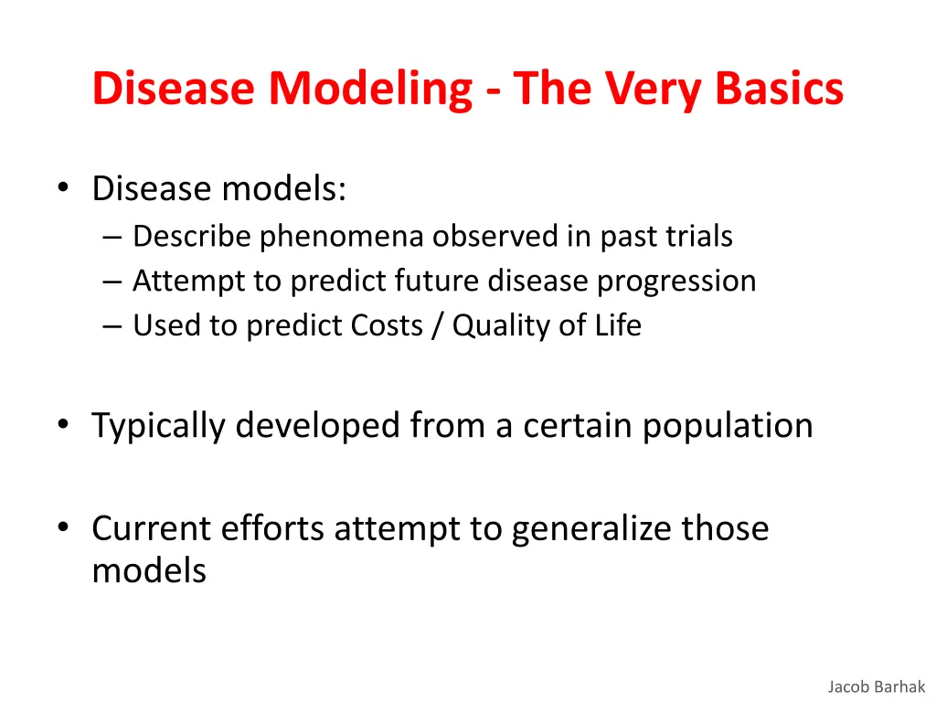 disease modeling the very basics