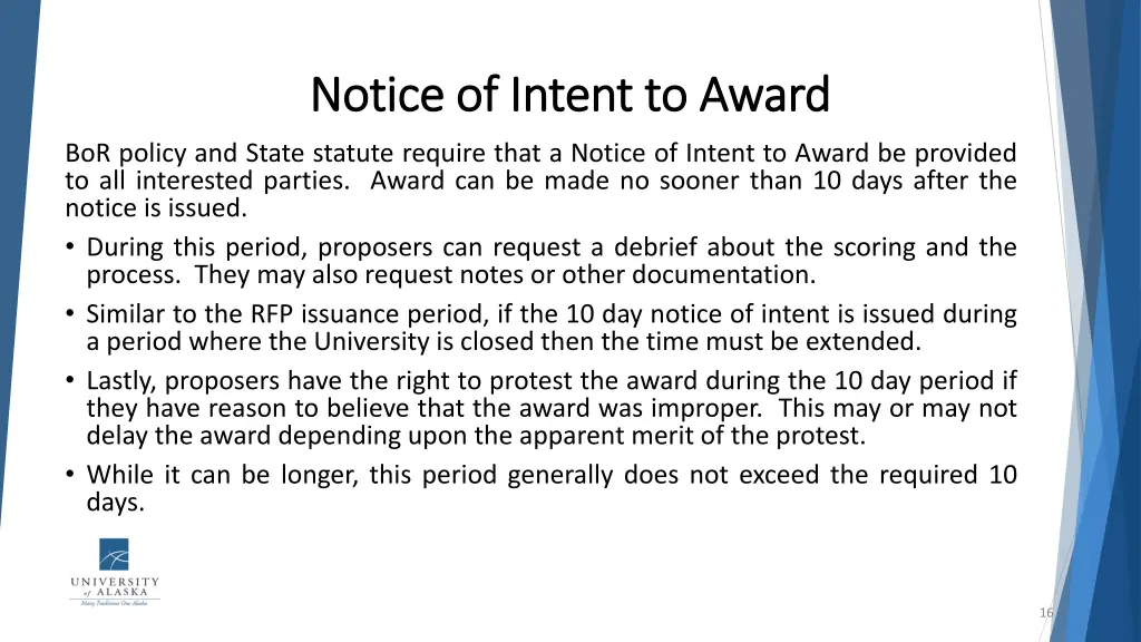 notice of intent to award notice of intent