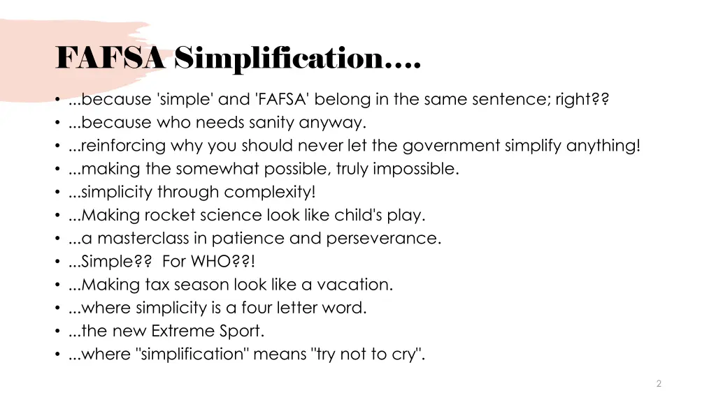 fafsa simplification