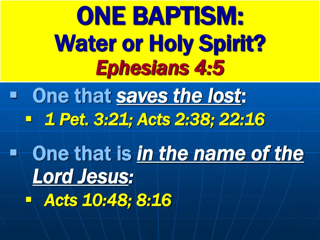 one baptism one baptism water or holy spirit 1