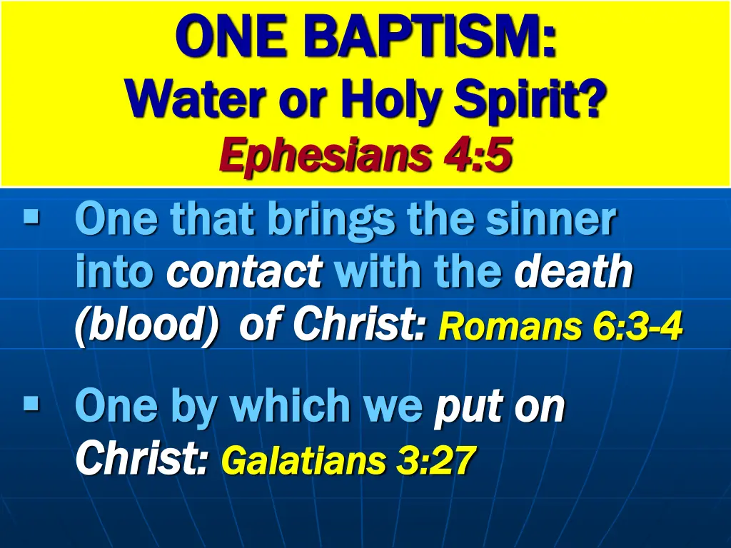 one baptism one baptism water or holy spirit 2