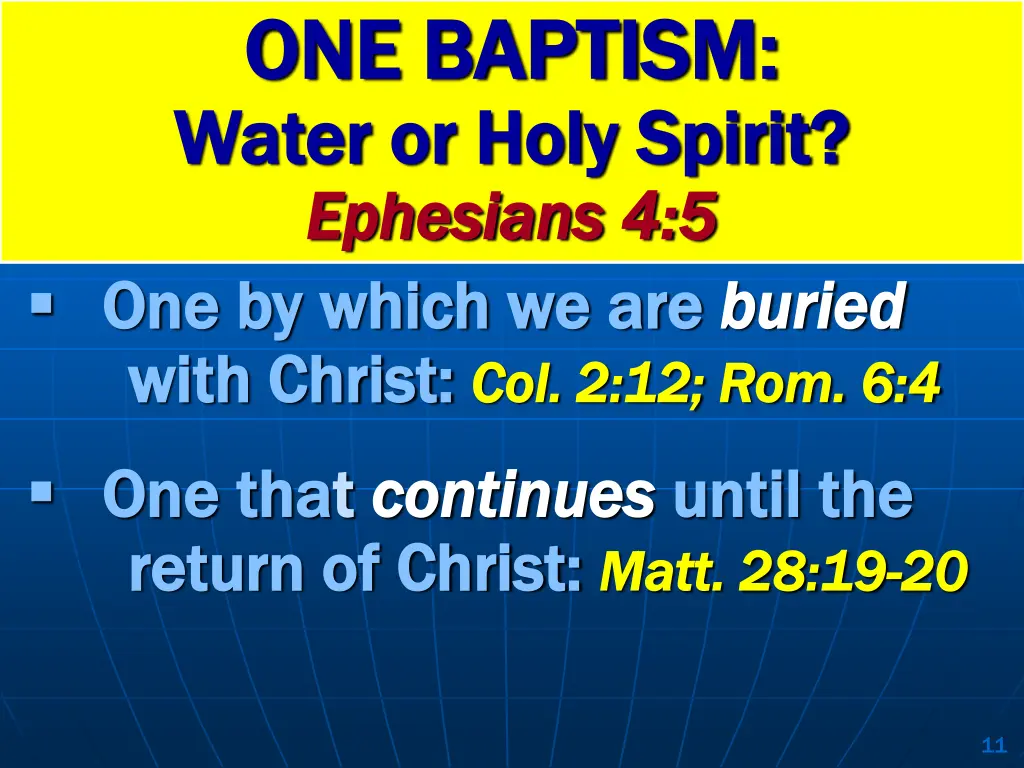 one baptism one baptism water or holy spirit 3