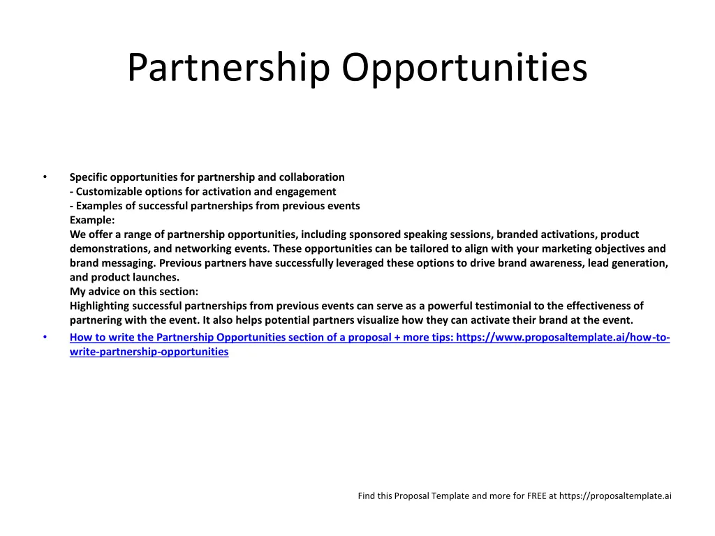 partnership opportunities