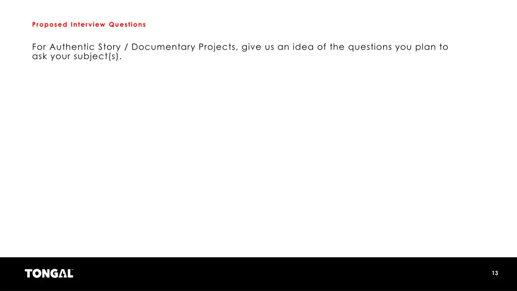 proposed interview questions