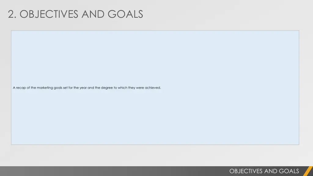 2 objectives and goals