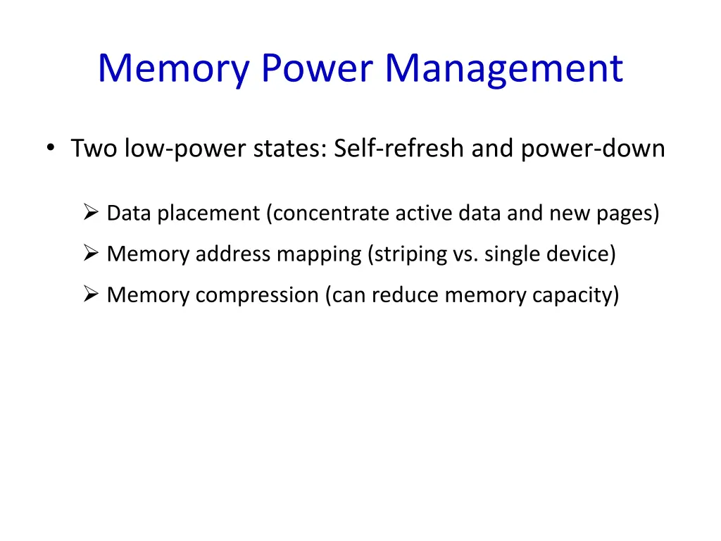 memory power management
