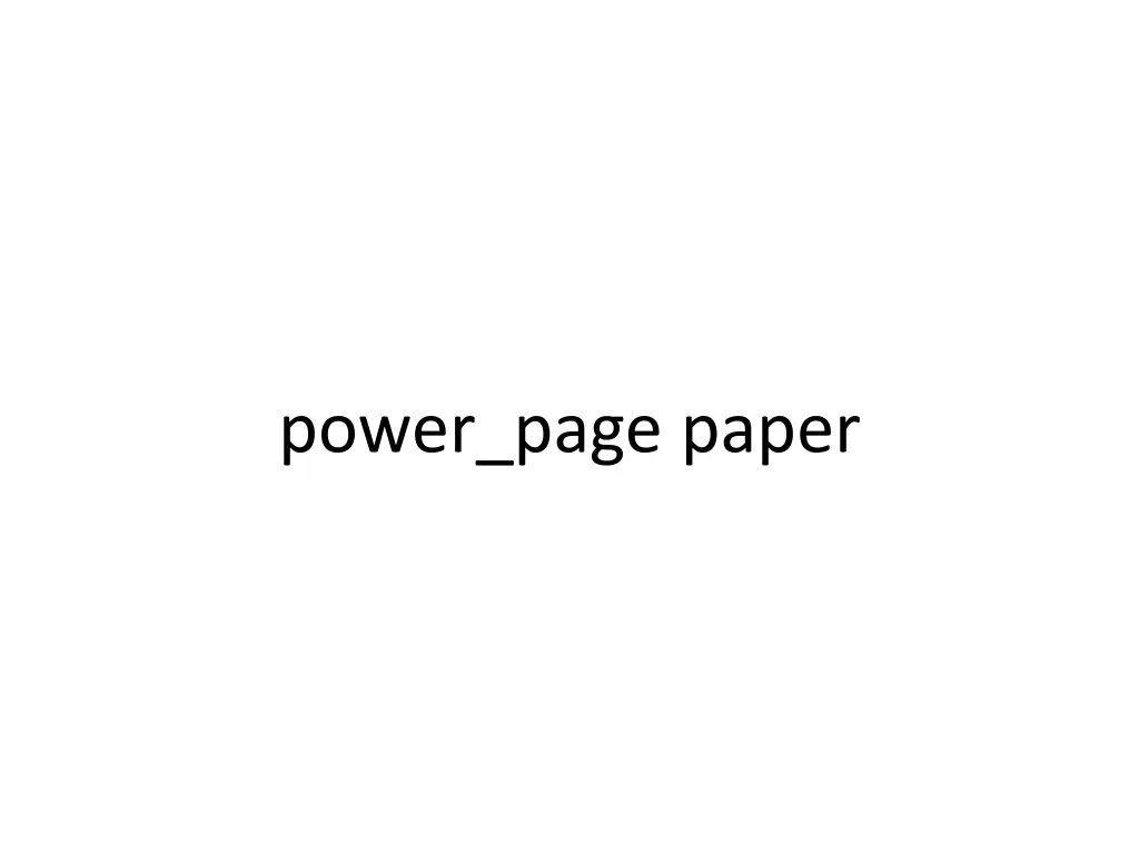 power page paper