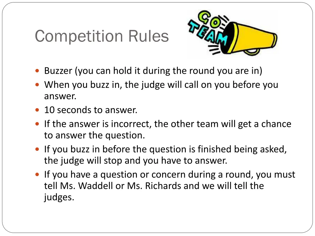 competition rules
