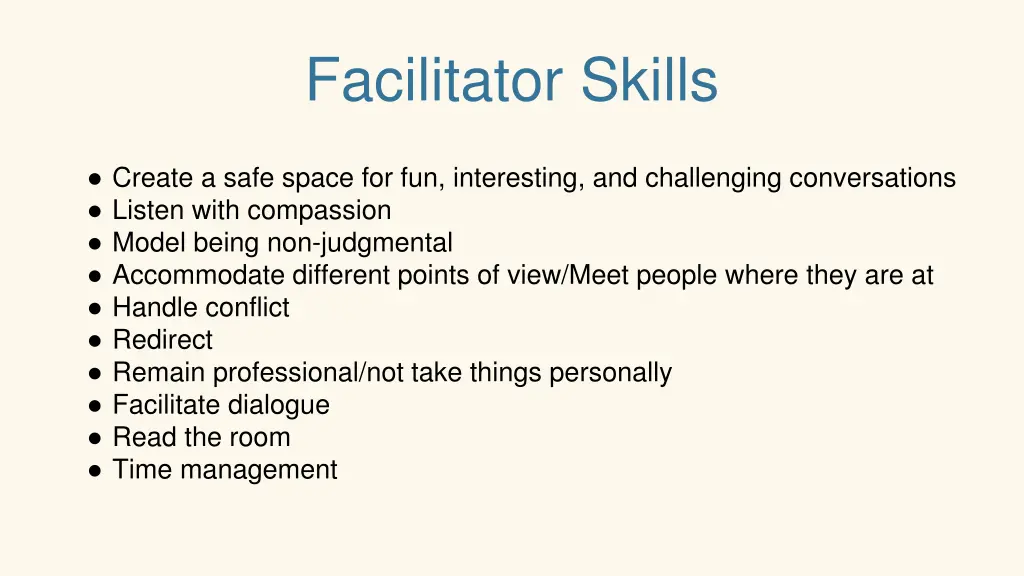 facilitator skills