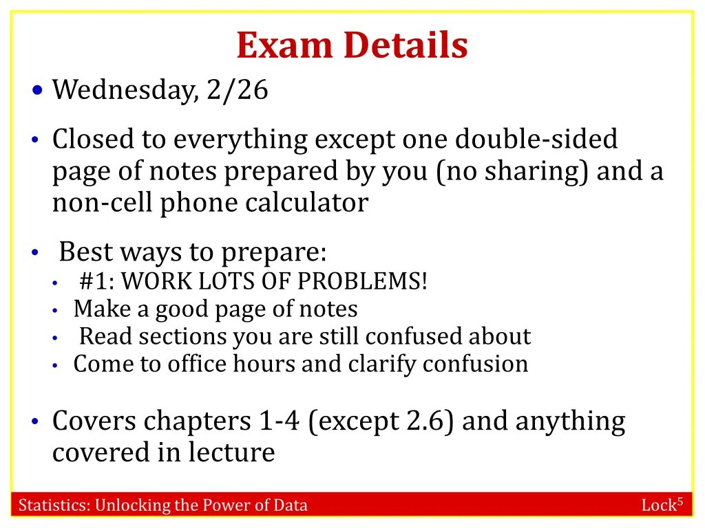 exam details