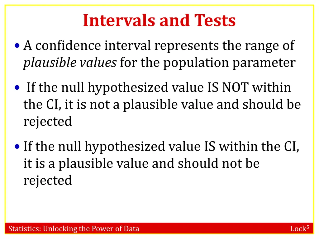 intervals and tests