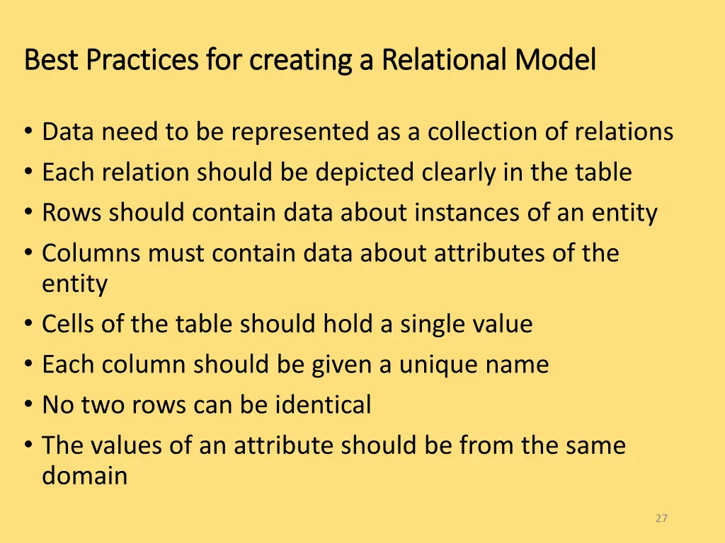 best practices for creating a relational best