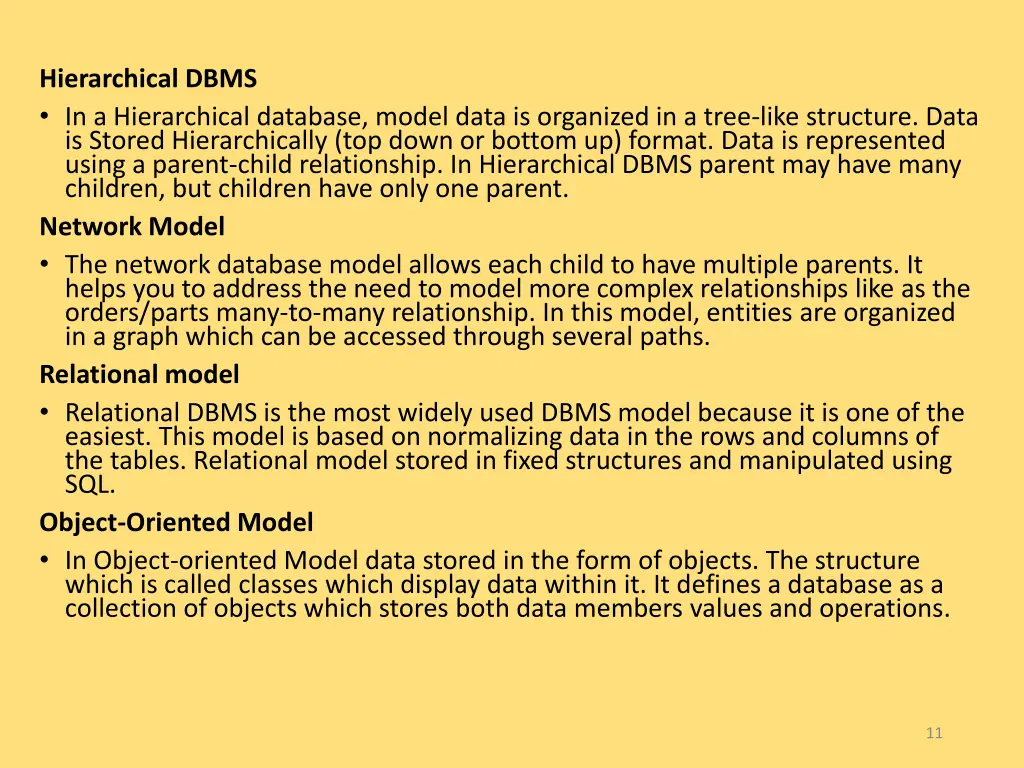 hierarchical dbms in a hierarchical database