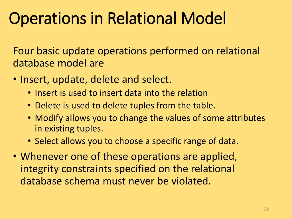 operations in relational operations in relational