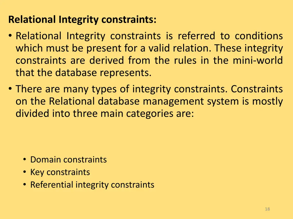 relational integrity constraints relational