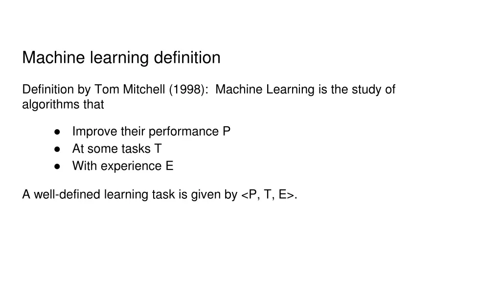 machine learning definition