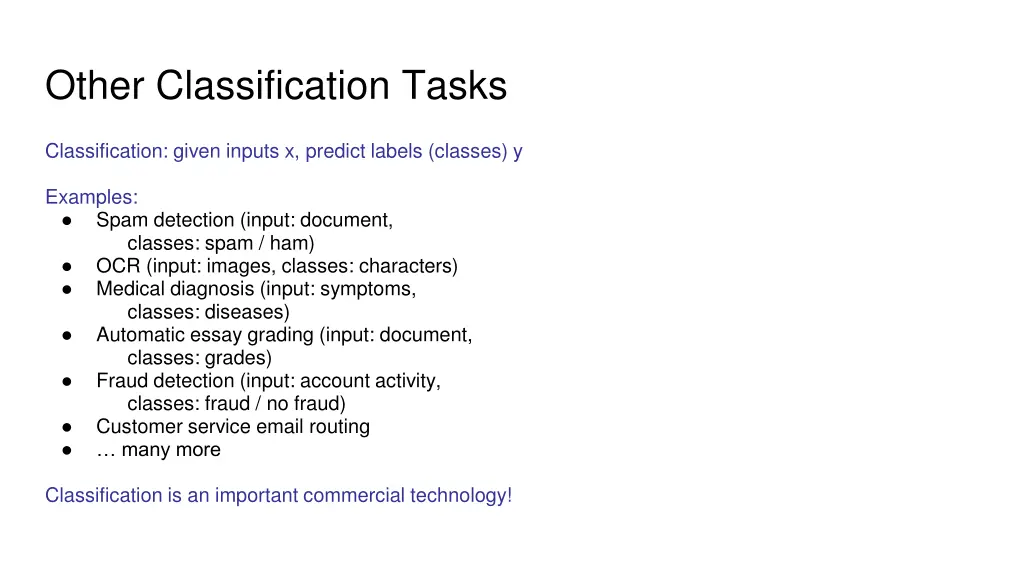 other classification tasks