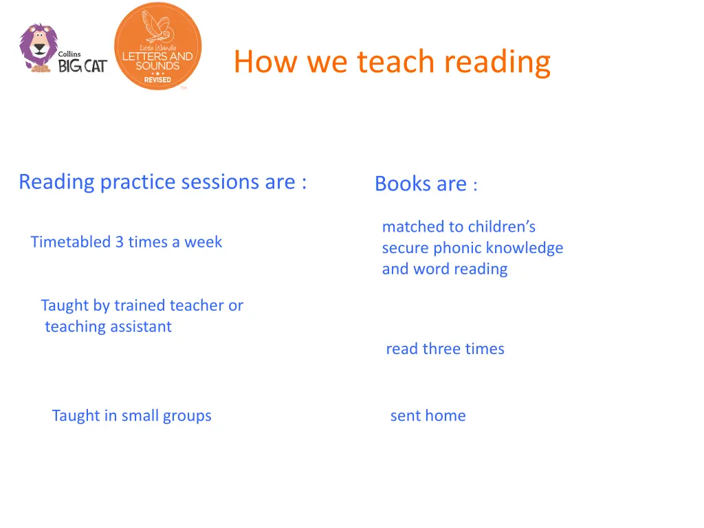 how we teach reading