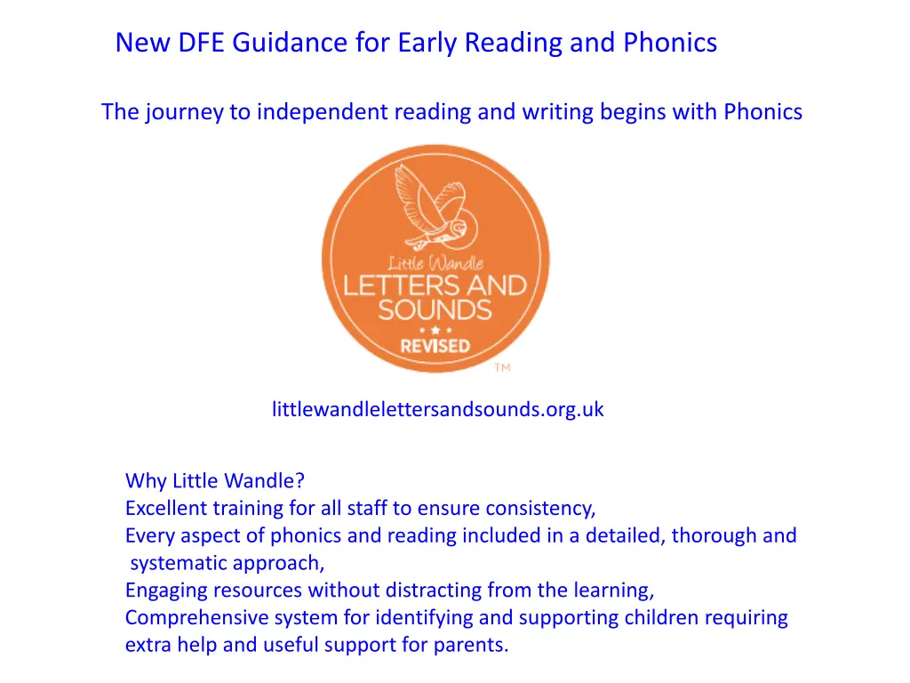 new dfe guidance for early reading and phonics