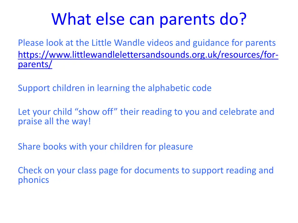 what else can parents do