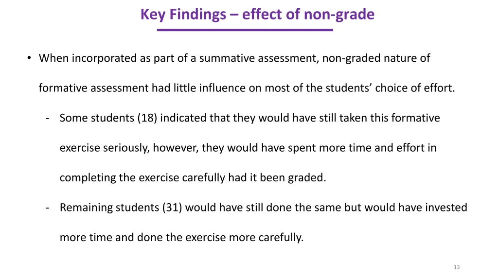 key findings effect of non grade