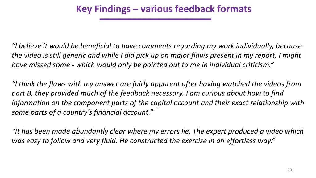 key findings various feedback formats 2
