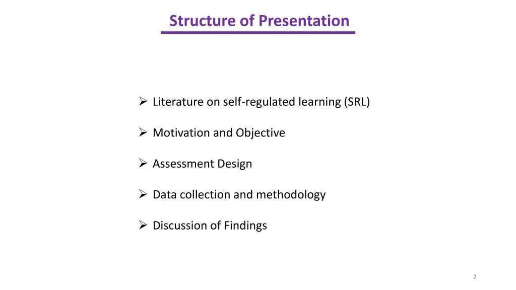 structure of presentation