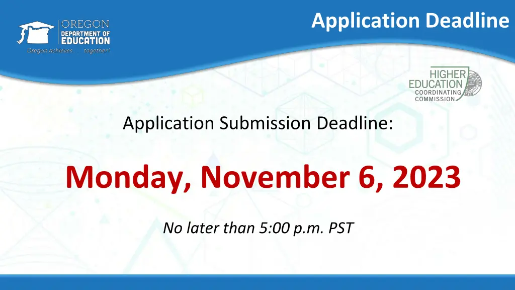 application deadline