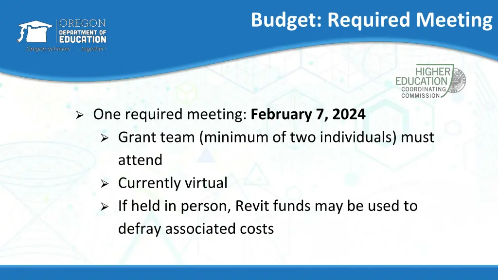 budget required meeting