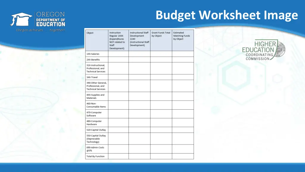 budget worksheet image