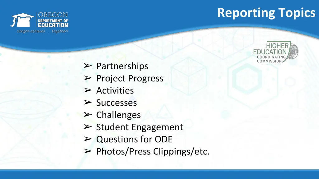 reporting topics