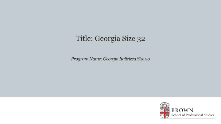 title georgia size 32