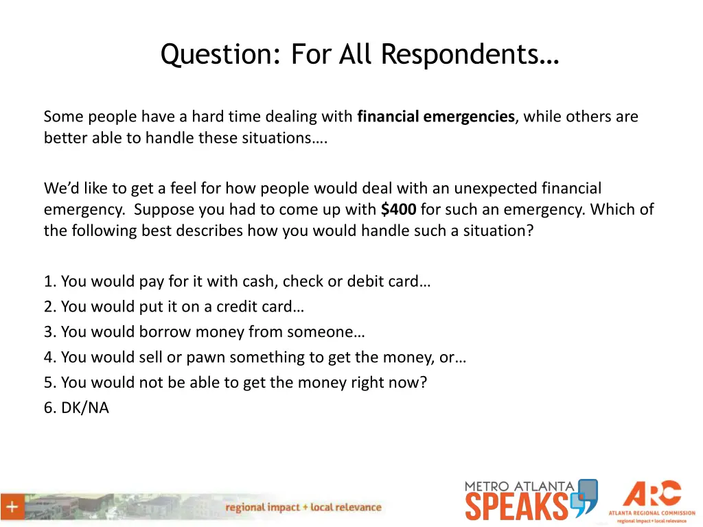 question for all respondents 1
