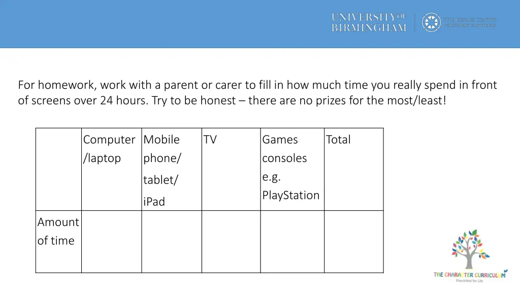 for homework work with a parent or carer to fill