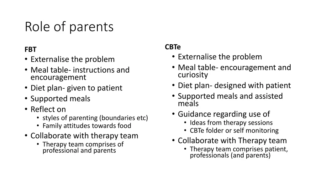 role of parents