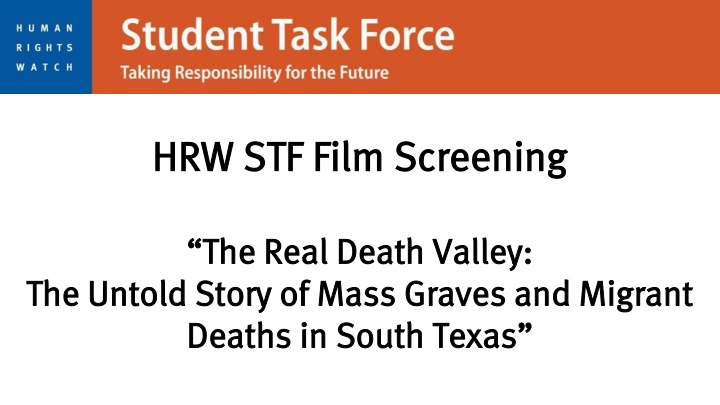 hrw stf film screening hrw stf film screening