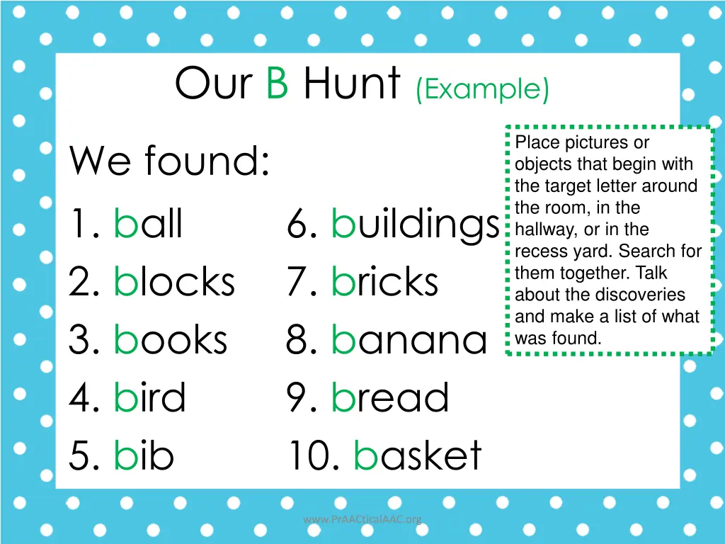 our b hunt example
