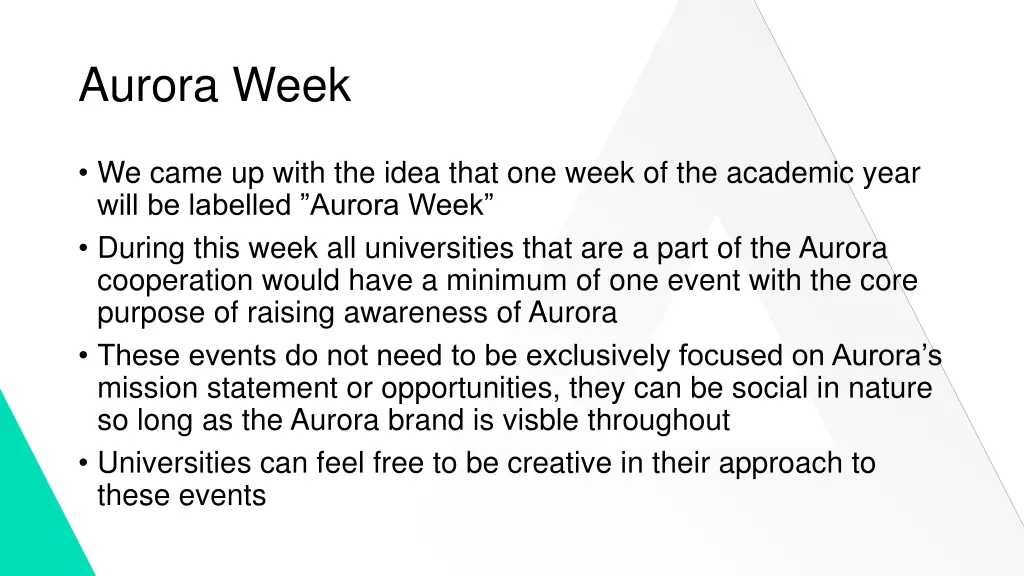 aurora week
